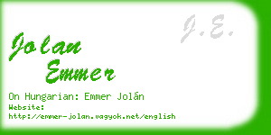 jolan emmer business card