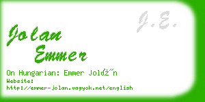 jolan emmer business card